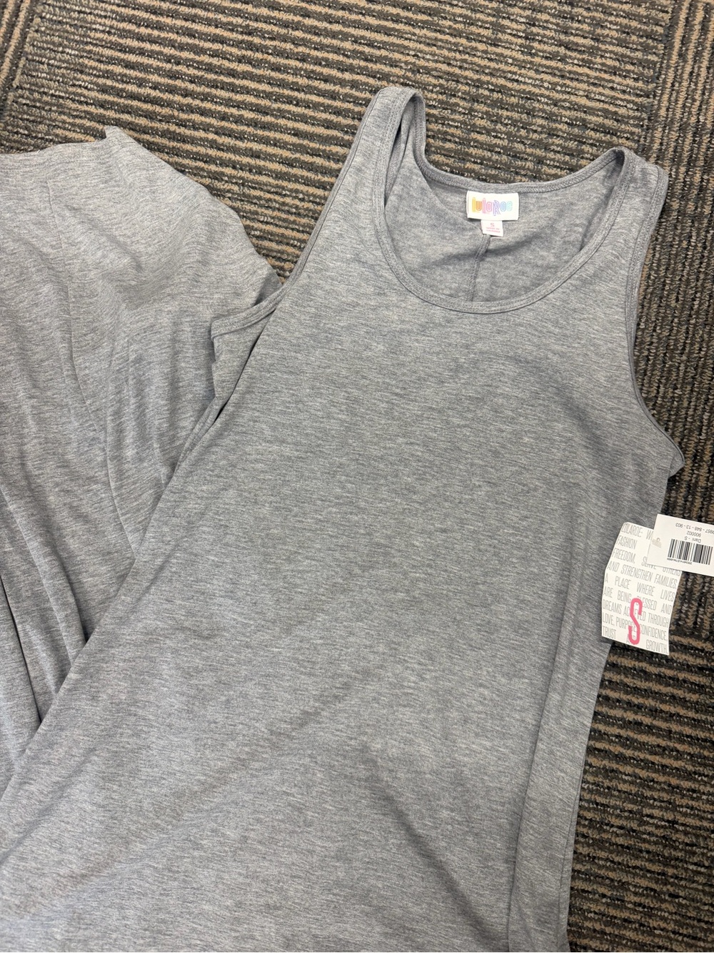 NWT LuLaRoe Dani Heather Gray Tank Maxi Dress Sz Small
